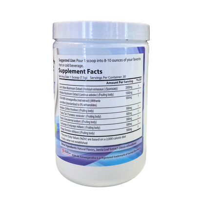 Vitality Mushroom SuperBlend Powder with Ashwagandha by Country Life Natural Foods