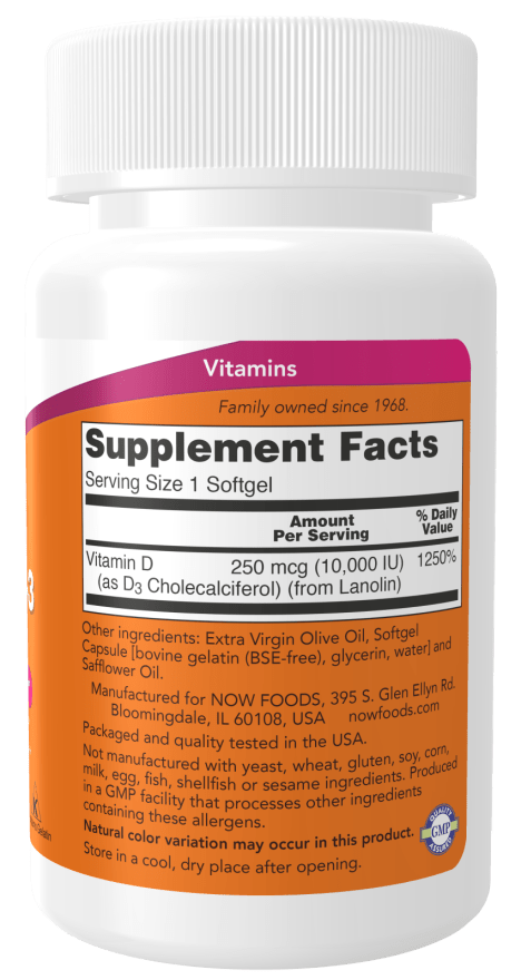 Vitamin D-3 10,000 IU High Potency by Country Life Natural Foods