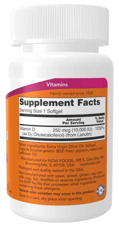 Vitamin D-3 10,000 IU High Potency by Country Life Natural Foods