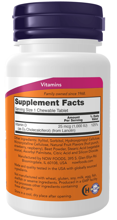 Vitamin D-3 1,000 IU, Chewable by Country Life Natural Foods