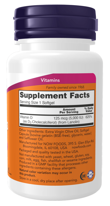 Vitamin D-3 5,000 IU High Potency by Country Life Natural Foods