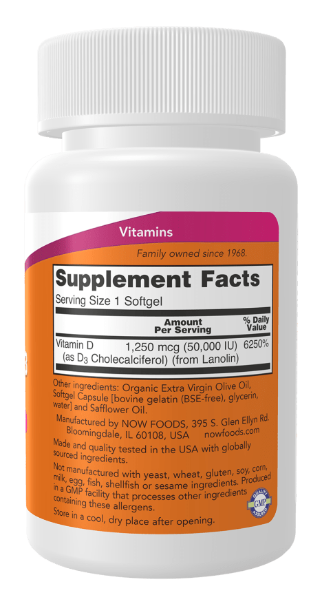 Vitamin D-3 50,000 IU Max Potency by Country Life Natural Foods