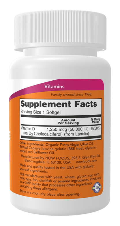 Vitamin D-3 50,000 IU Max Potency by Country Life Natural Foods