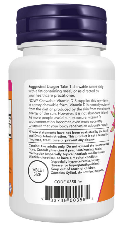 Vitamin D-3 Chewable 5,000 IU by Country Life Natural Foods