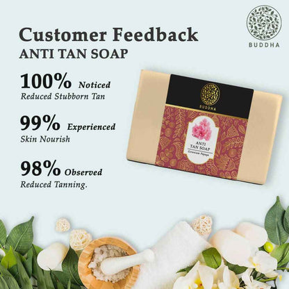 Buddha Natural Anti Tan Soap - Tan Removal, Dead Skin Removal, De Tan Naturally