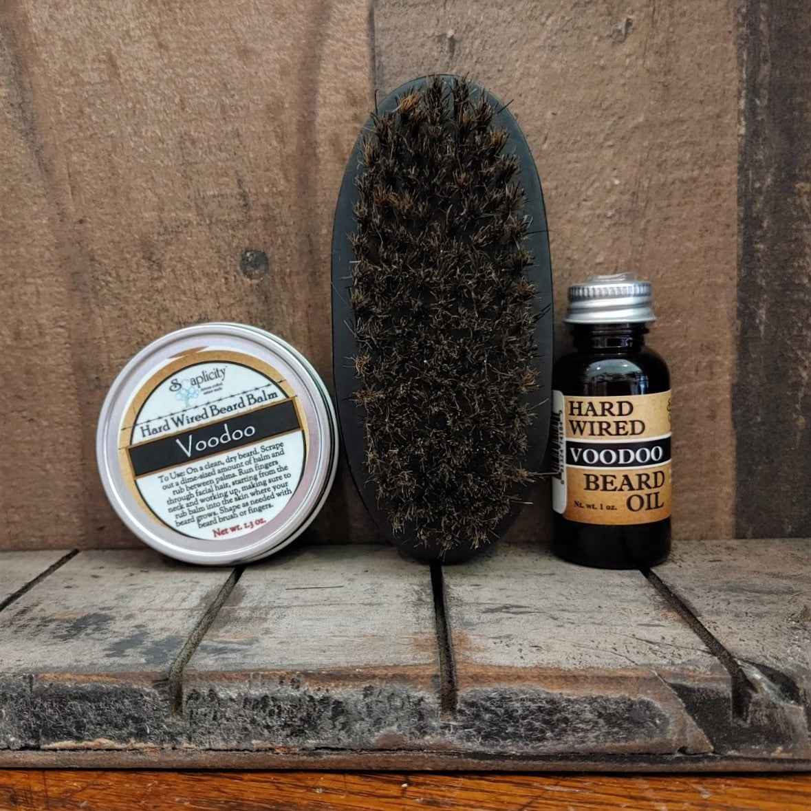 Beard-Pro Gift Set with Hard Wired Beard Oil, Balm, &amp; Brush