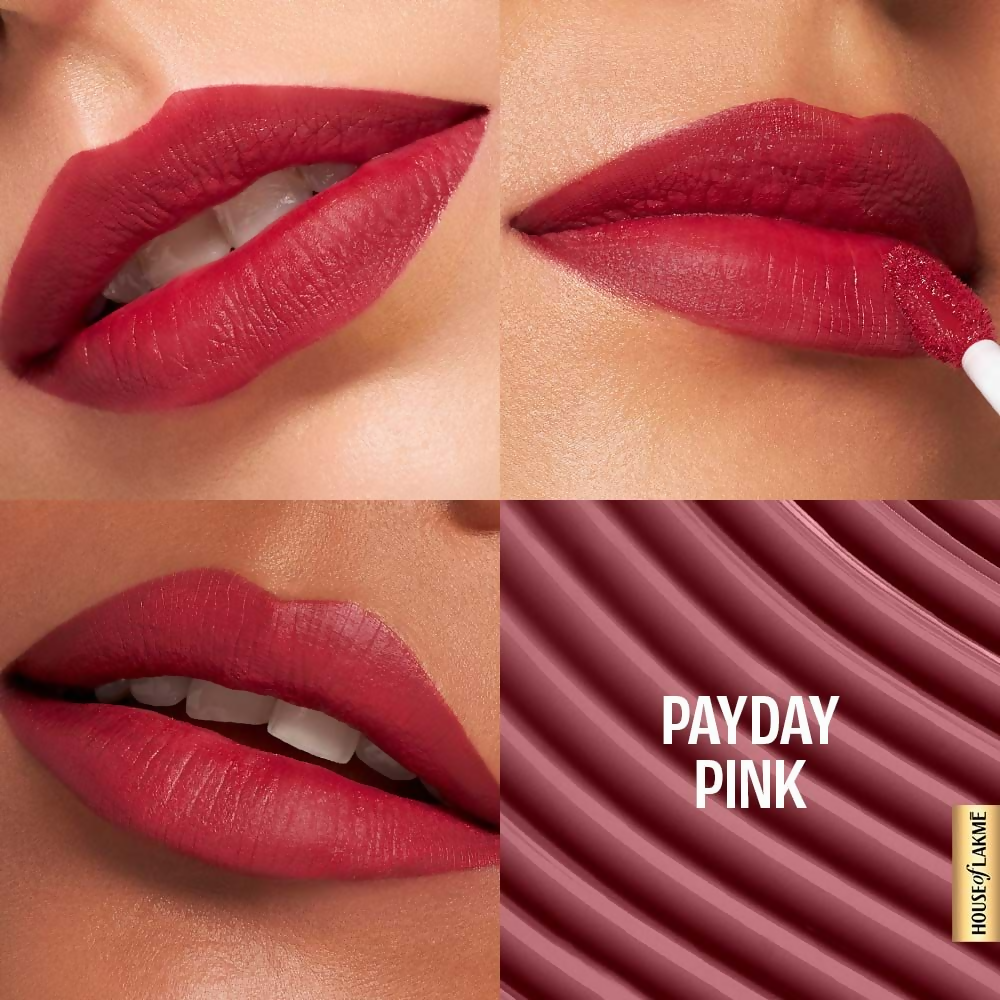 Lakme 9to5 Hya Matte Liquid Lipstick + Hyaluronic Acid - Payday Pink