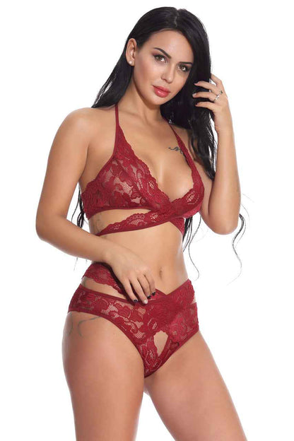 Lace Wrap Around Bra Set