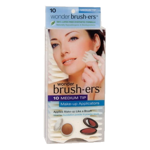 Wonder Brush-ers Make-up Applicators - 10 Medium Tip - White - 10 Medium Tip - White - DestGlow