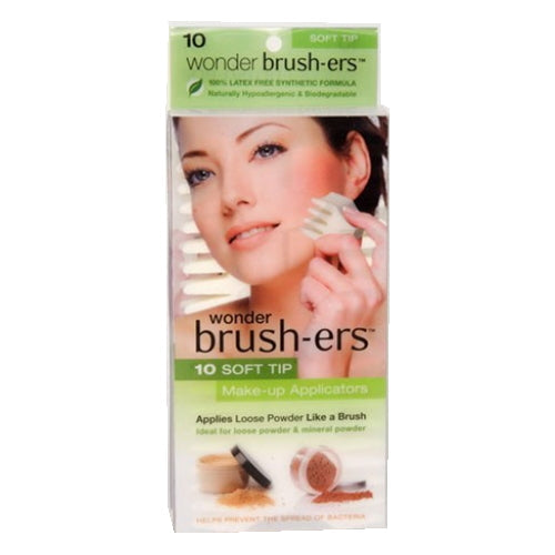 Wonder Brush-ers Make-up Applicators - 10 Soft Tip - White - 10 Soft Tip - White - DestGlow