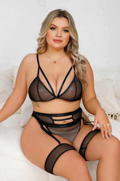 Plus Size Stunning Strappy Bra Set
