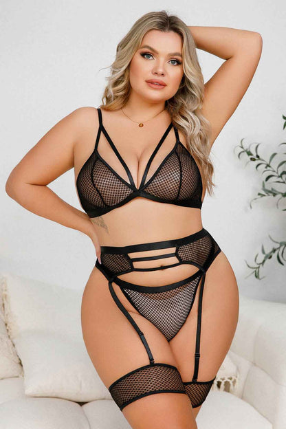 Plus Size Stunning Strappy Bra Set