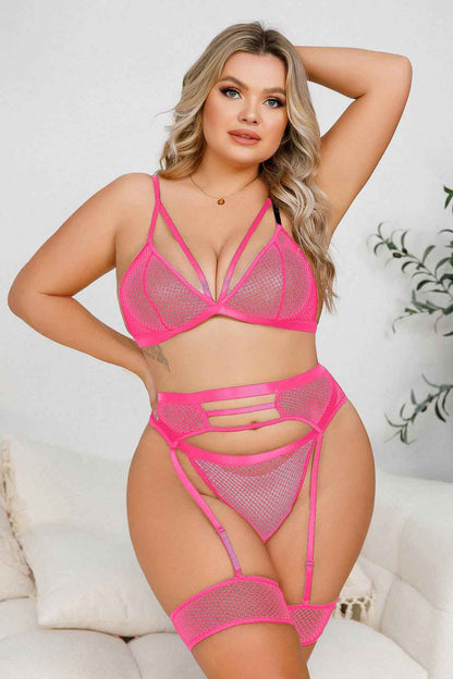 Plus Size Stunning Strappy Bra Set