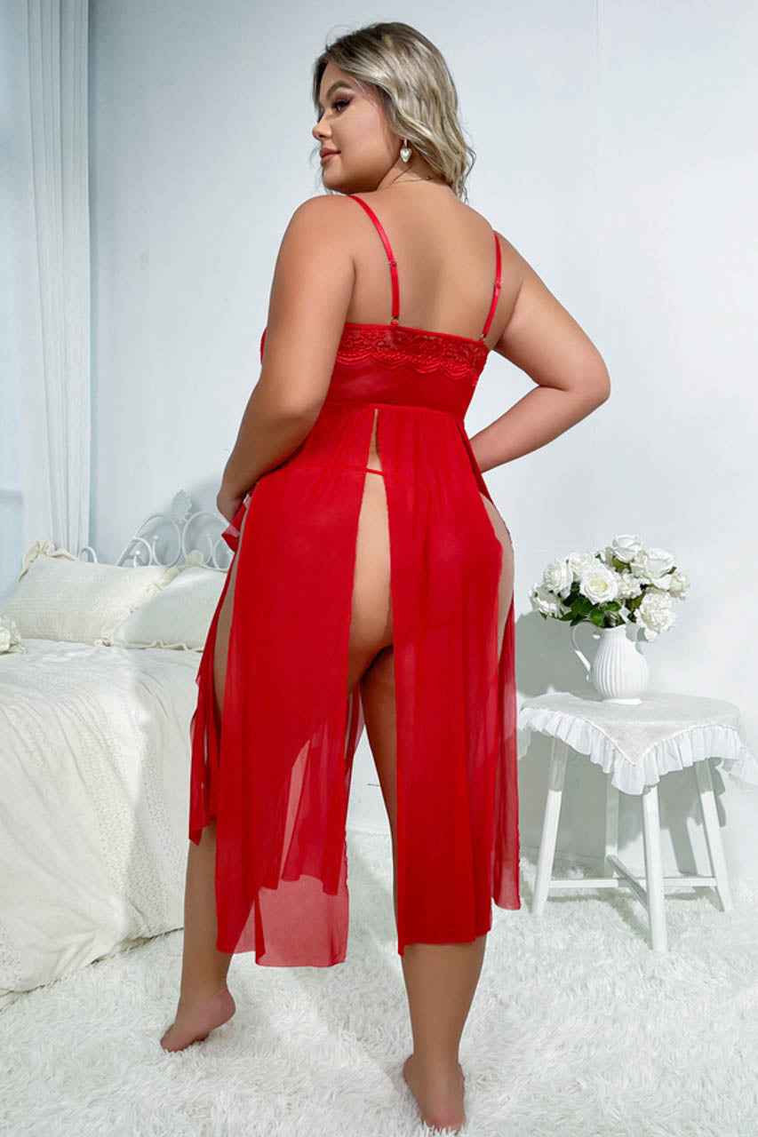 Plus Size Flyaway Split Babydoll