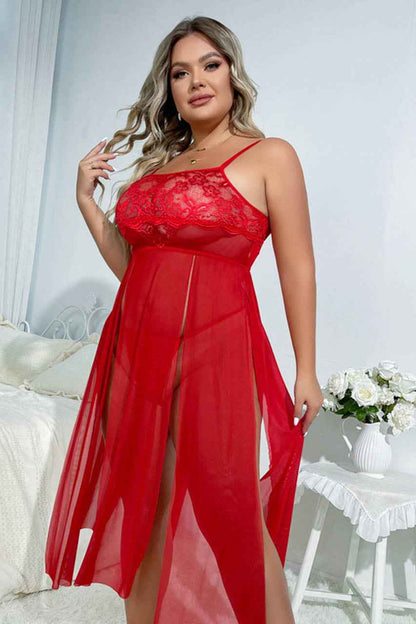 Plus Size Flyaway Split Babydoll