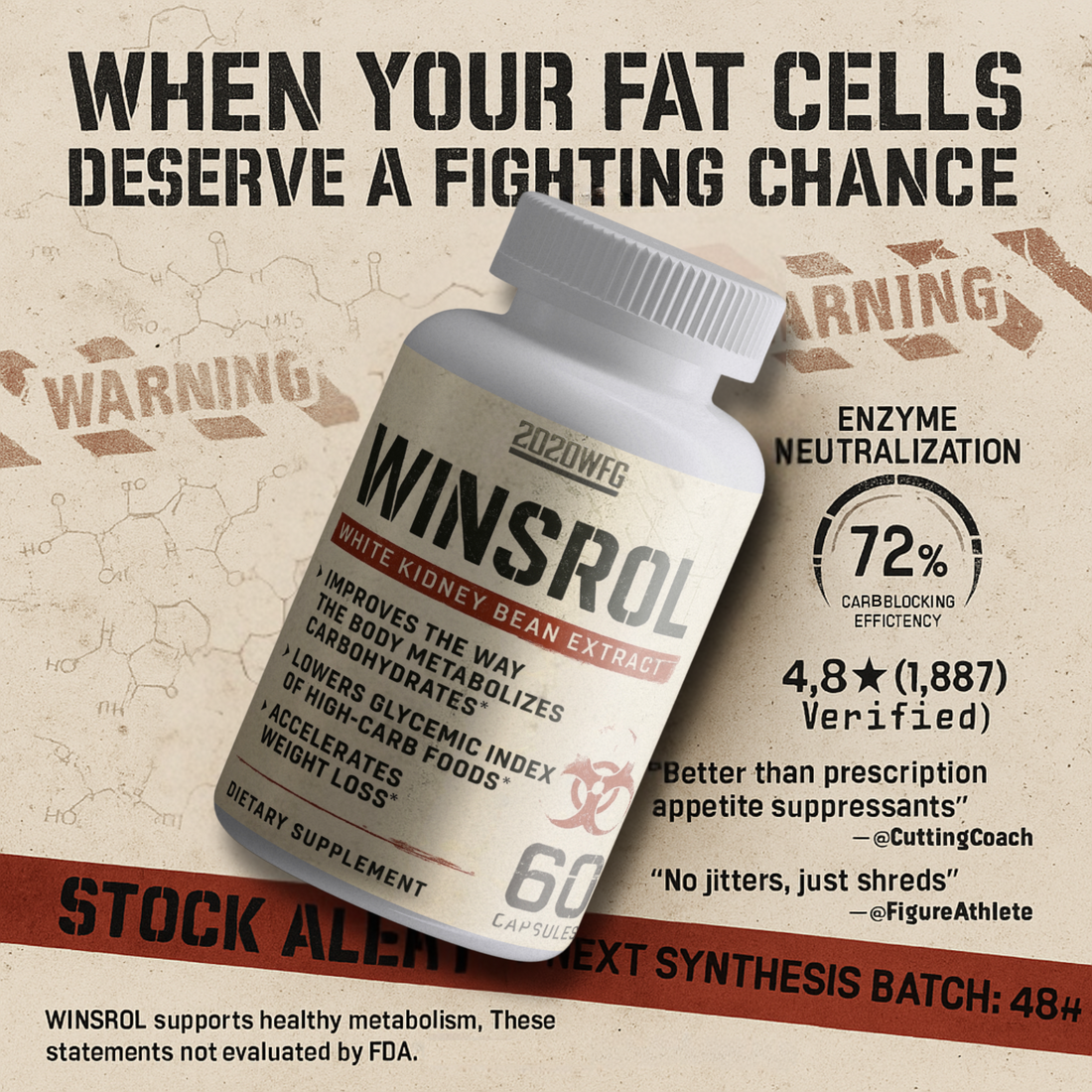 WINSROL: Metabolic Definition Catalyst | 60 Capsules – White Kidney Bean &amp; Natural Actives for Lean Physique Support