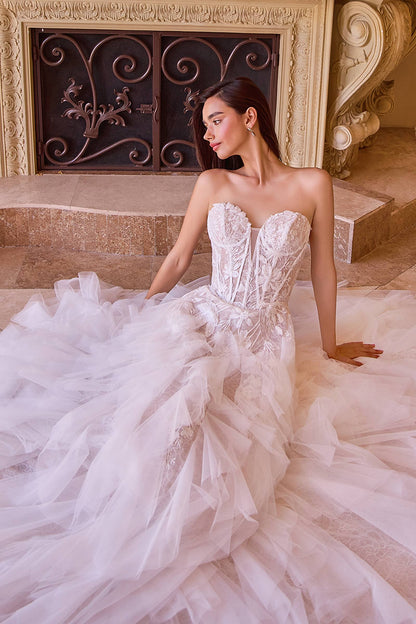 Andrea &amp; Leo WL016 Strapless Drop Waist Cascading Wedding Dress