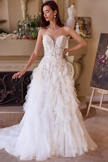 Andrea &amp; Leo WL016 Strapless Drop Waist Cascading Wedding Dress