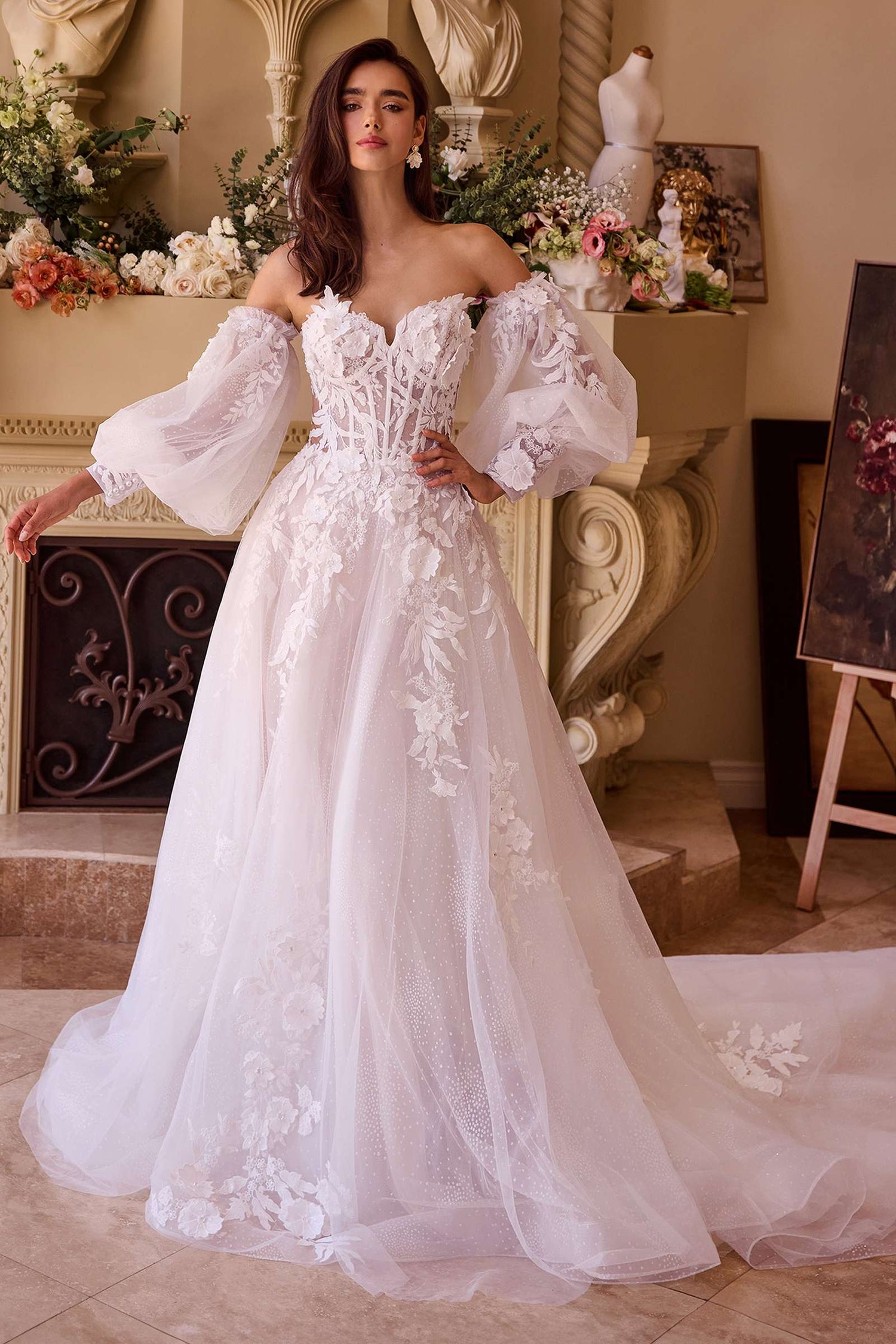 Andrea &amp; Leo WL018 Dress Lace Appliqued A-Line Wedding Ball Gown