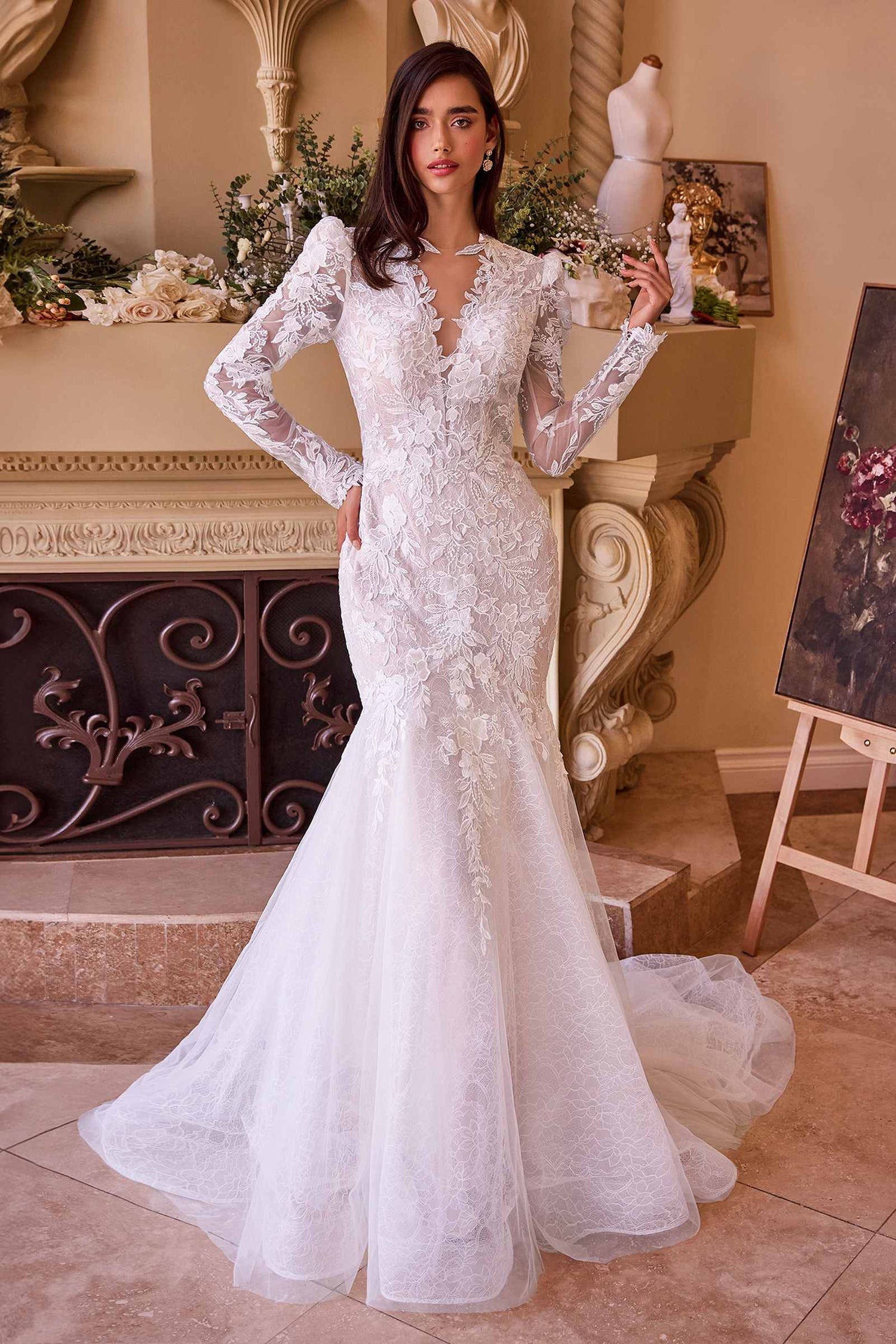 Andrea &amp; Leo WL036 Dress Long Sleeve Lace Mermaid Bridal Gown