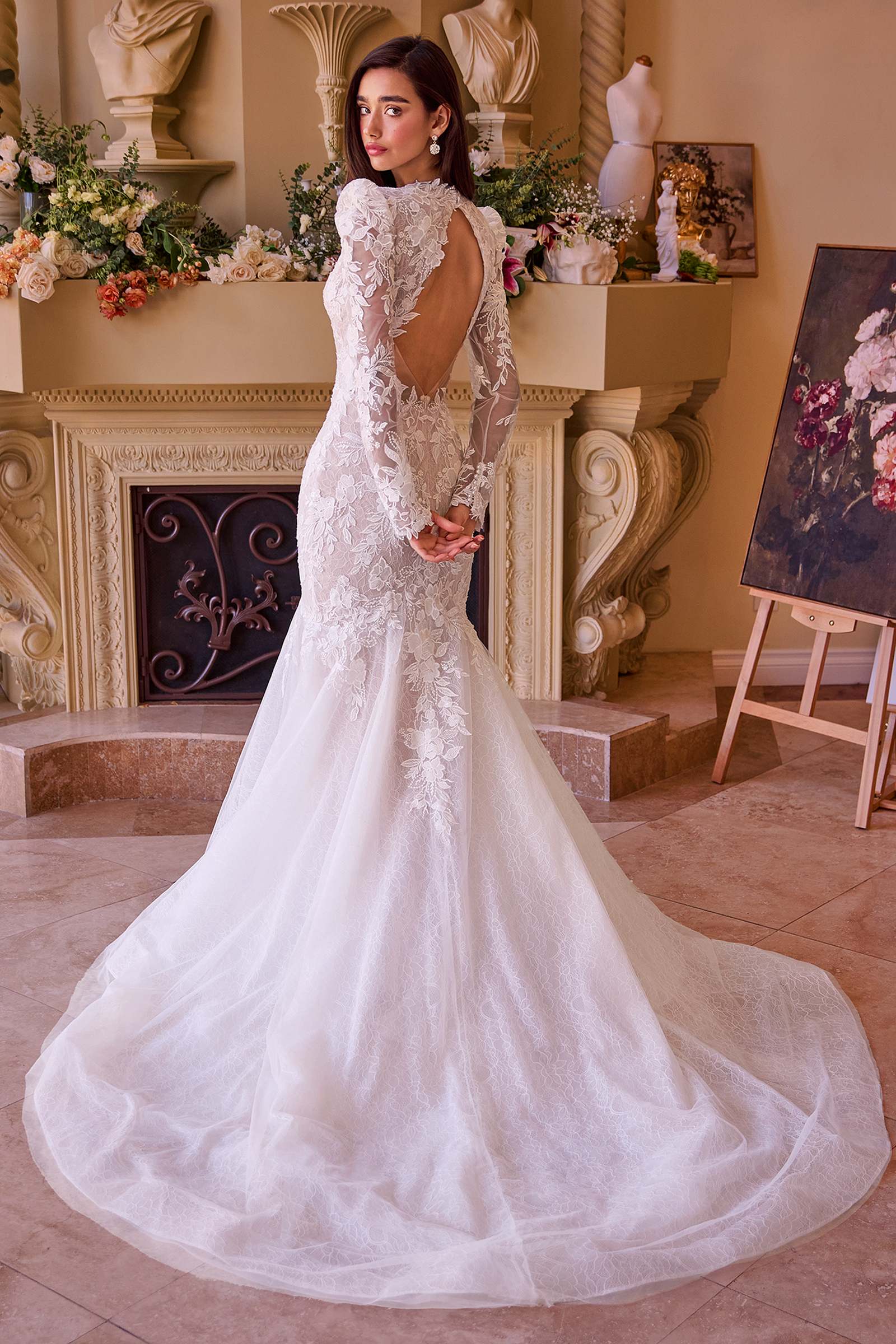 Andrea &amp; Leo WL036 Dress Long Sleeve Lace Mermaid Bridal Gown