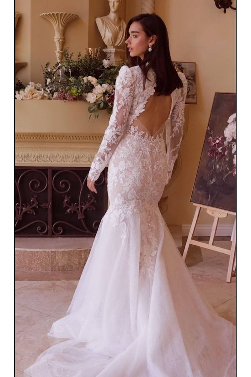 Andrea &amp; Leo WL036 Dress Long Sleeve Lace Mermaid Bridal Gown