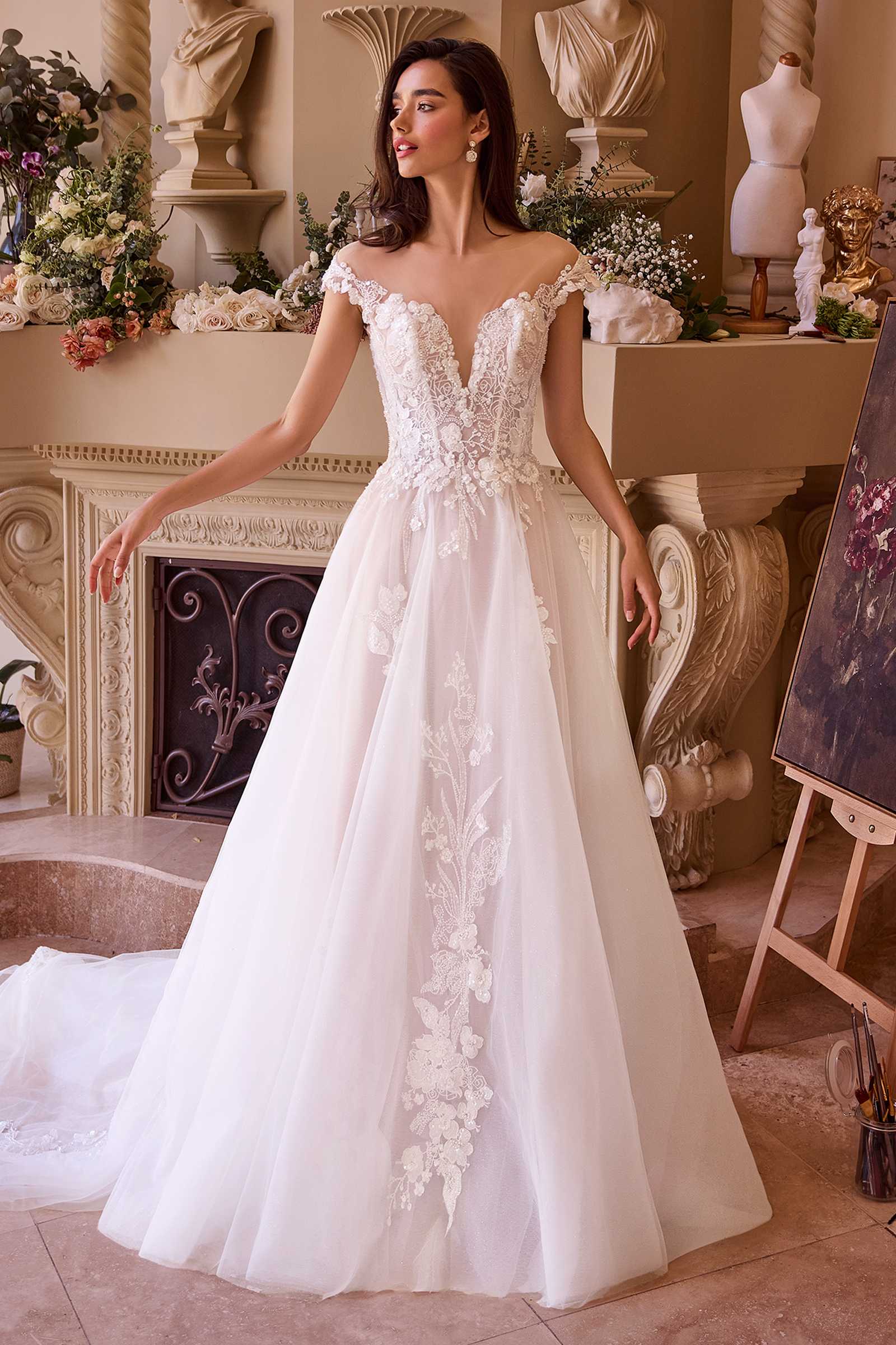 Andrea &amp; Leo WL038 Dress Long Cap Sleeve Bridal Gown