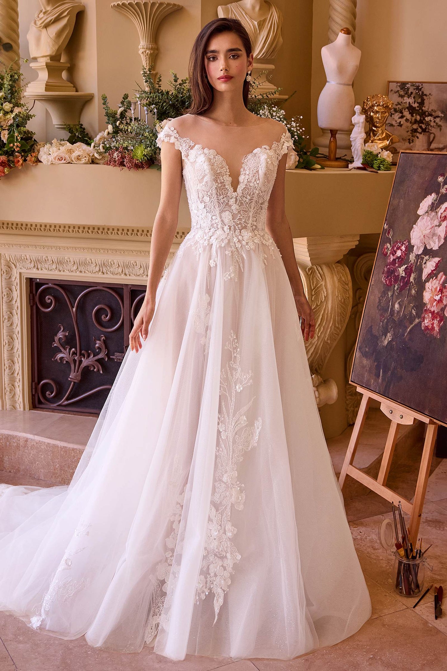 Andrea &amp; Leo WL038 Dress Long Cap Sleeve Bridal Gown
