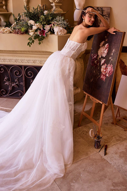 Andrea &amp; Leo WL044 Dress Fitted Lace Wedding Dress &amp; Removable Overskirt