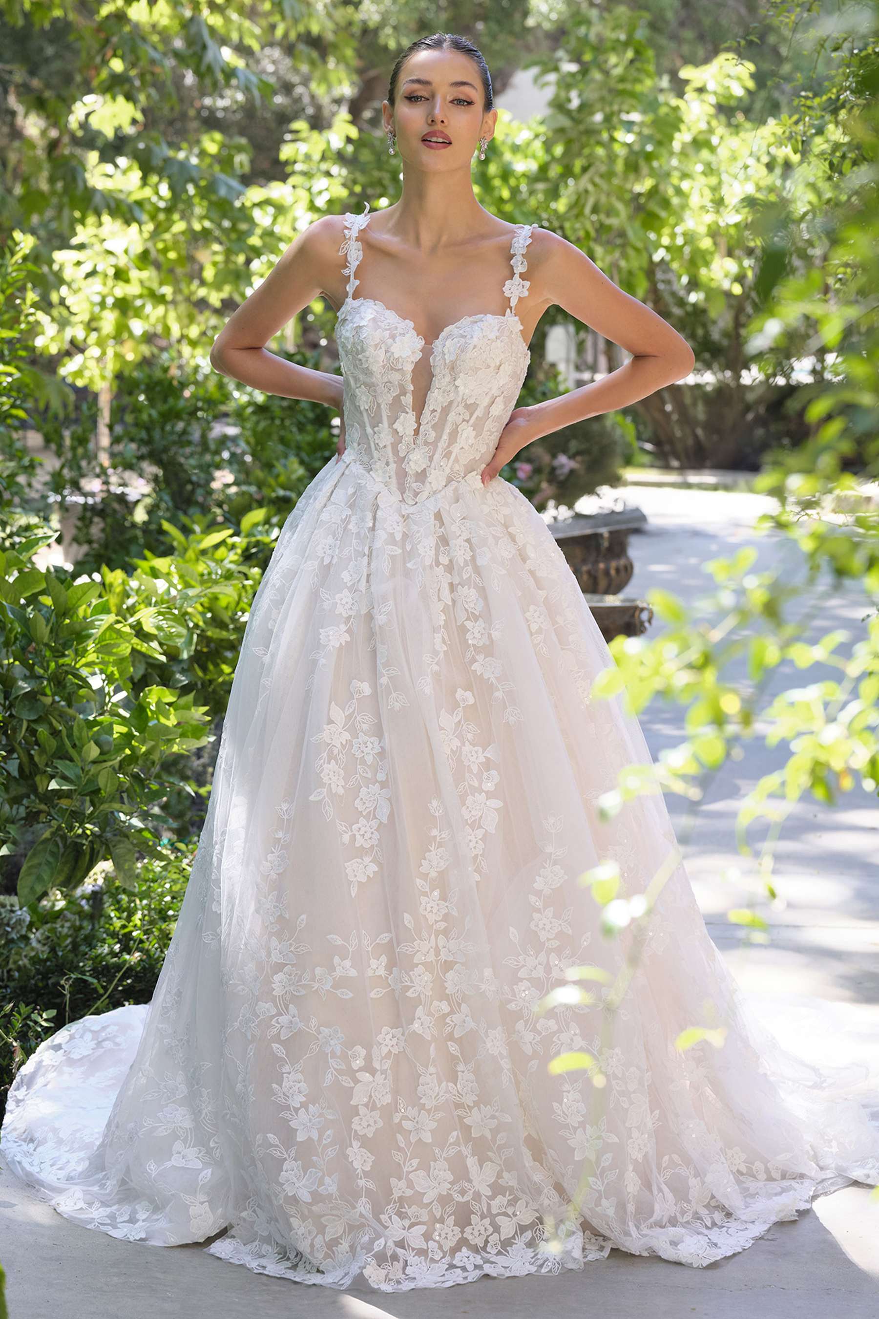 Andrea &amp; Leo WL058 Ball Gown Wedding Dress Plunging Neckline