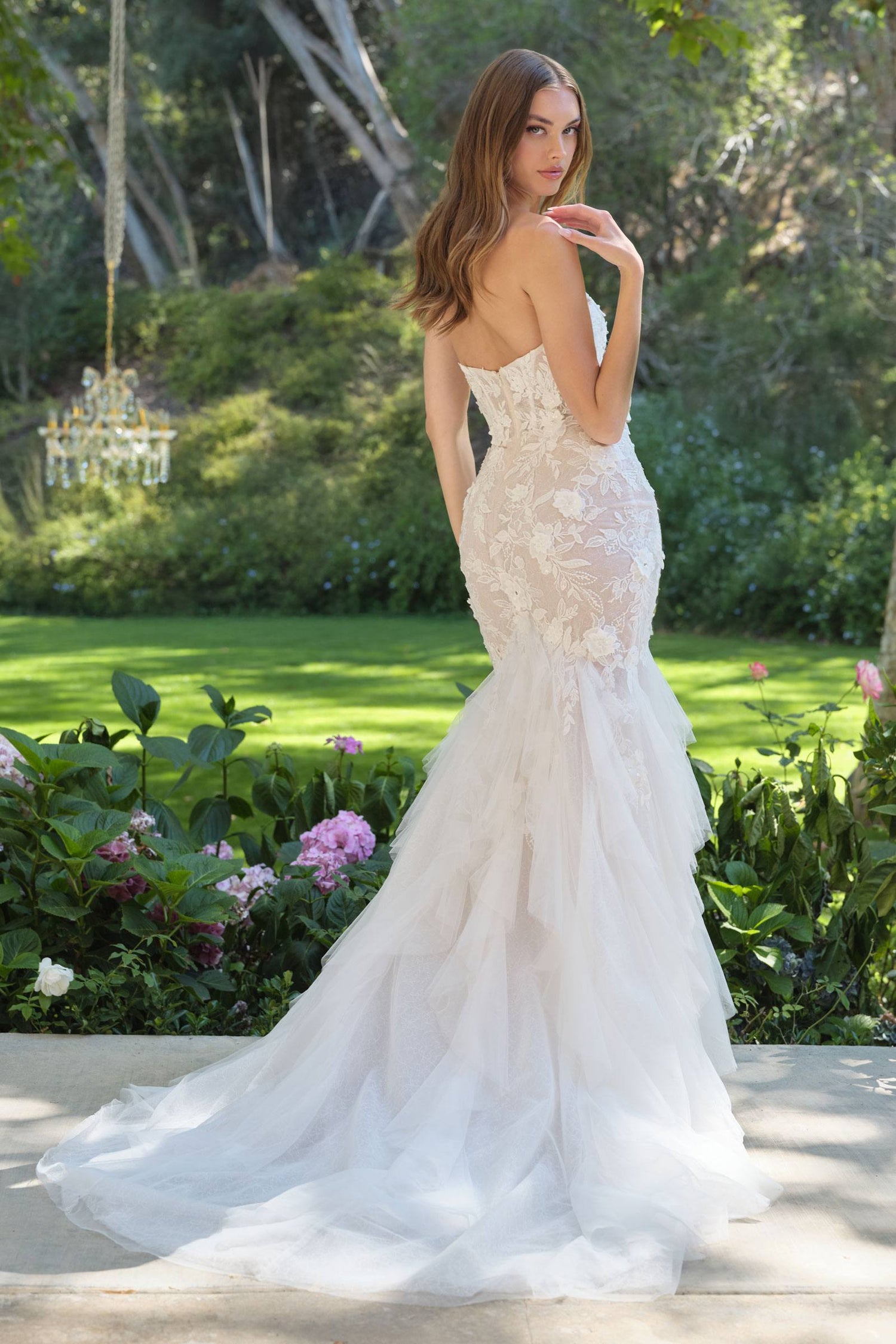 Andrea &amp; Leo WL062 Fit and Flare Strapless Wedding Gown Includes Veil