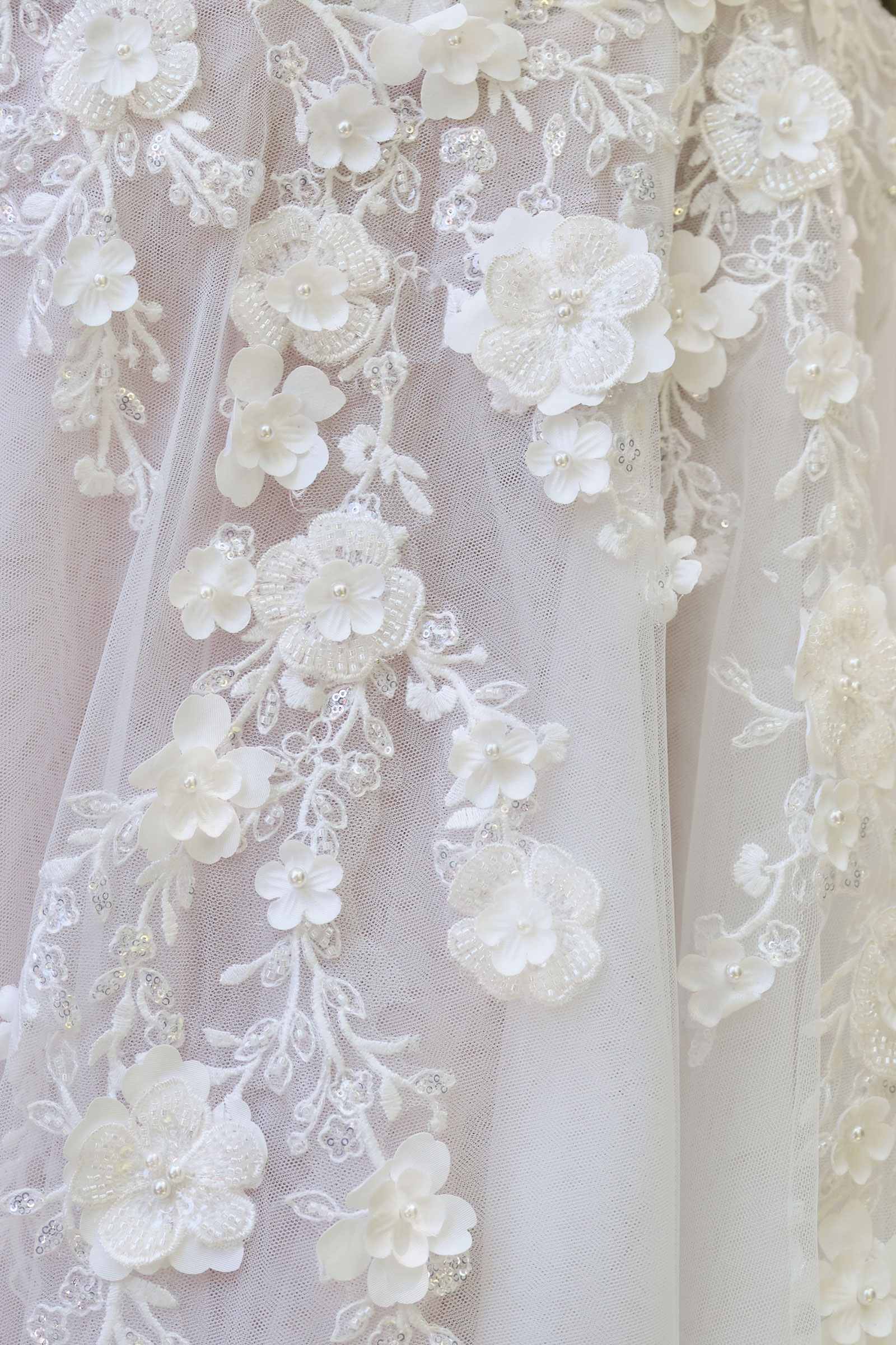 Andrea &amp; Leo WL063 A-Line Wedding Gown Plunging Neckline Floral Straps