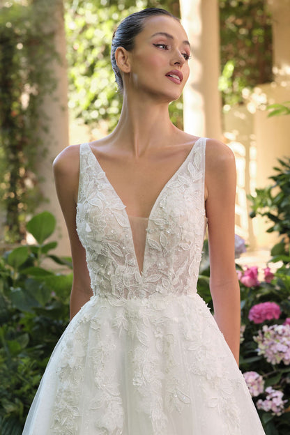 Andrea &amp; Leo WL064 Deep V-Neckline A-Line Wedding Ball Gown