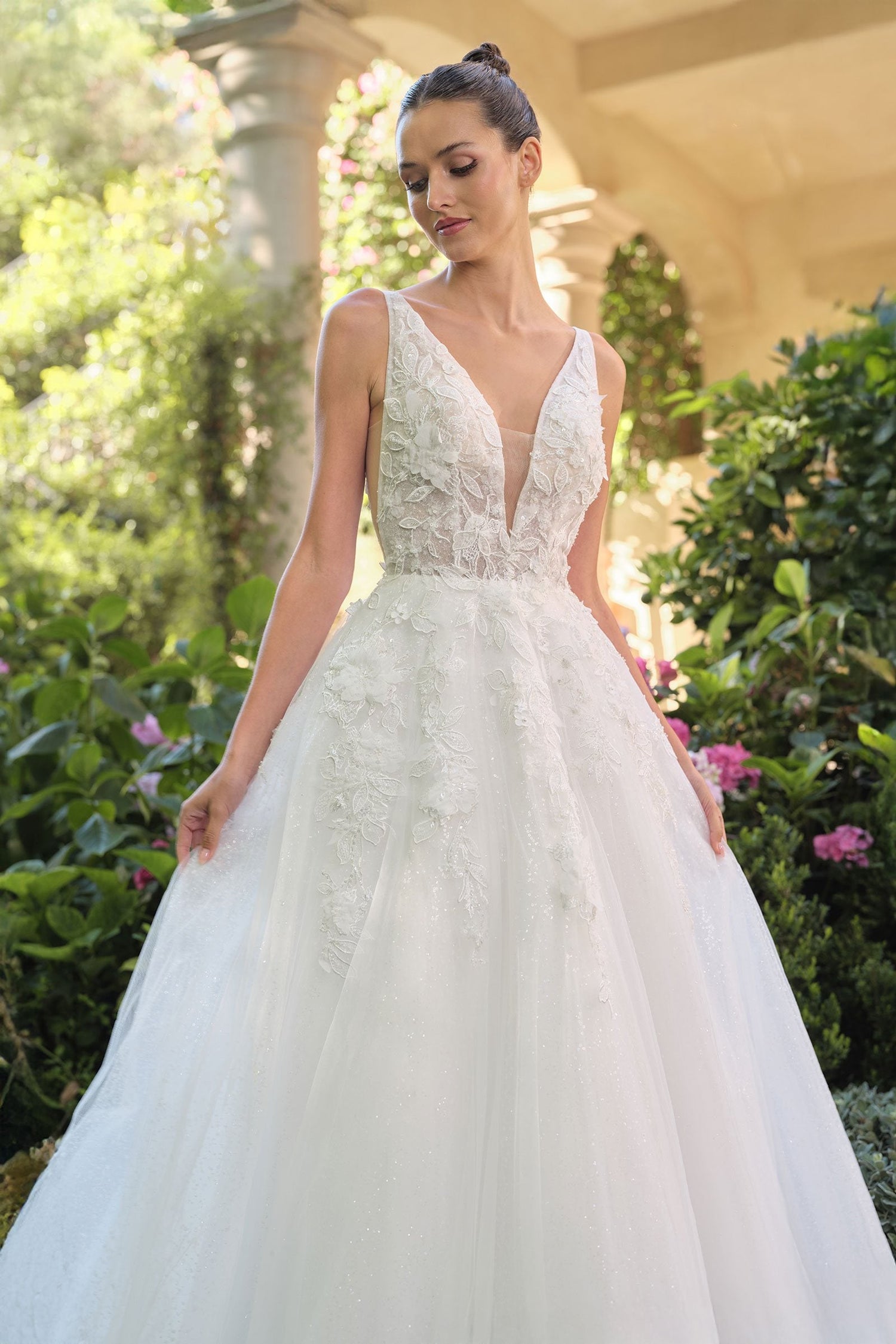 Andrea &amp; Leo WL064 Deep V-Neckline A-Line Wedding Ball Gown