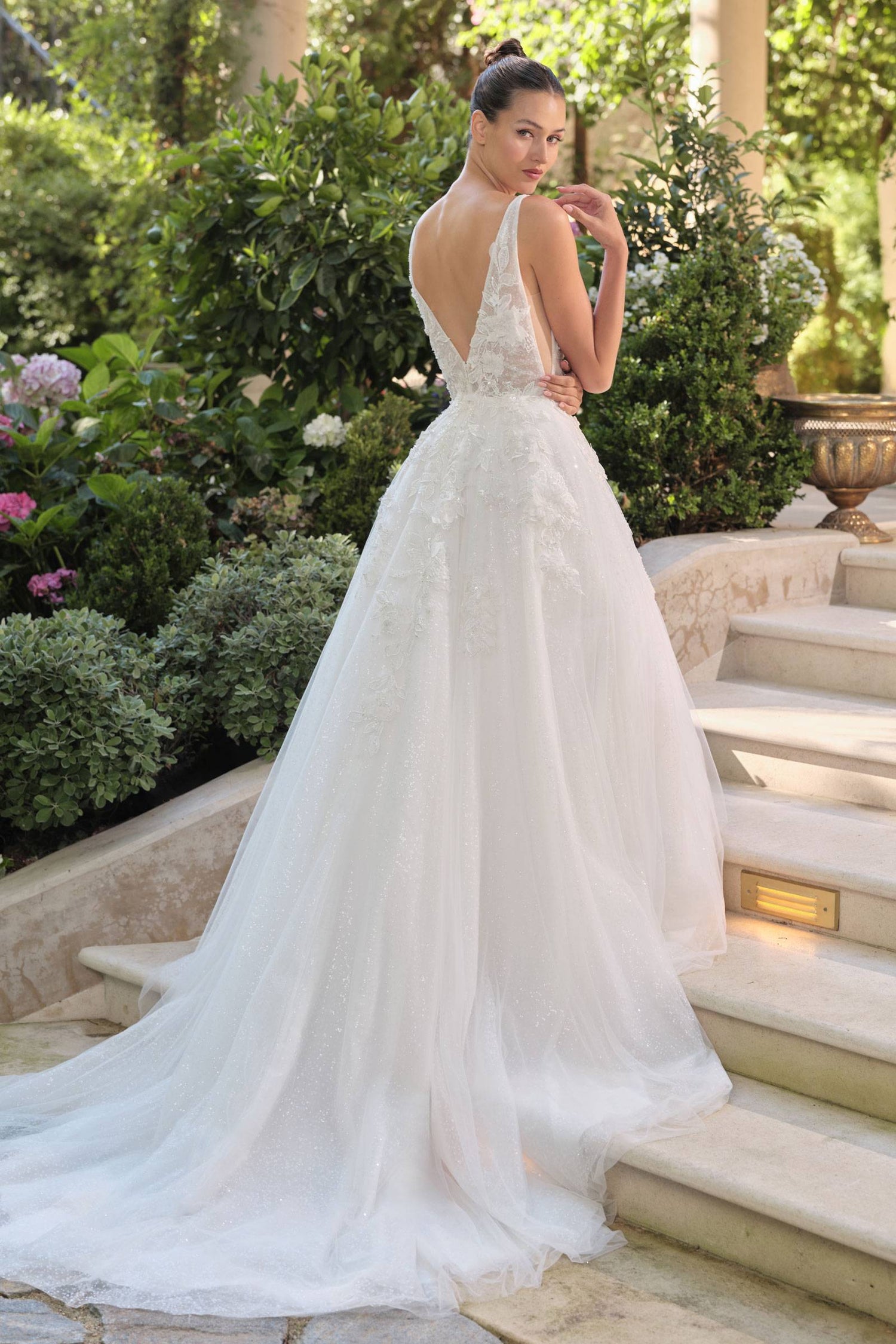 Andrea &amp; Leo WL064 Deep V-Neckline A-Line Wedding Ball Gown