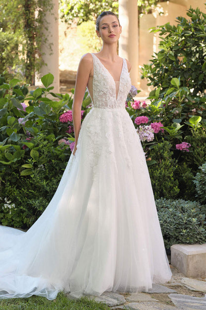 Andrea &amp; Leo WL064 Deep V-Neckline A-Line Wedding Ball Gown