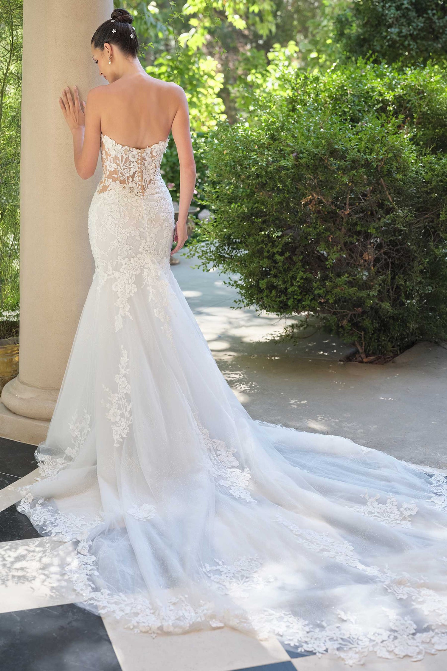 Andrea &amp; Leo WL065 Mermaid Bridal Gown Removable Sheer Lace Sleeves
