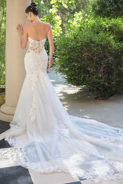 Andrea &amp; Leo WL065 Mermaid Bridal Gown Removable Sheer Lace Sleeves