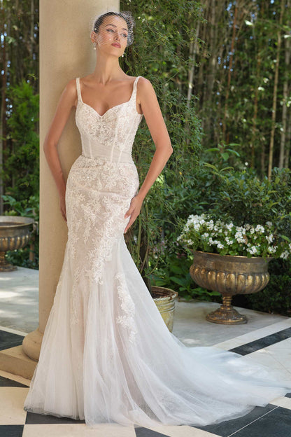 Andrea &amp; Leo WL068 Fitted Sweetheart Embroidered Lace Mermaid Dress