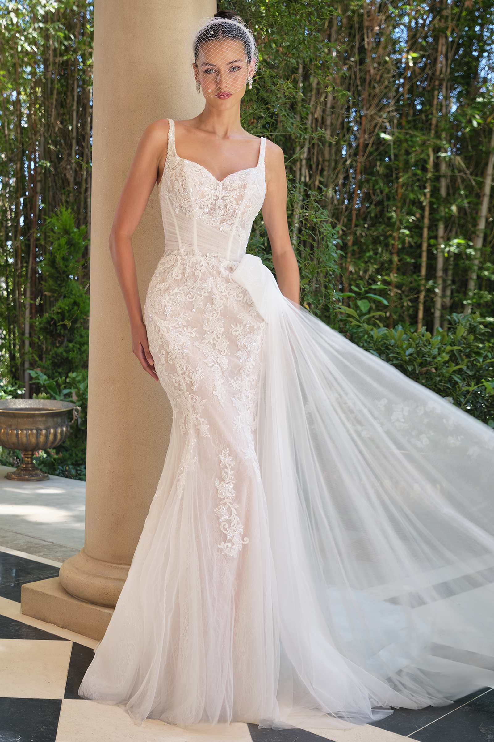 Andrea &amp; Leo WL068 Fitted Sweetheart Embroidered Lace Mermaid Dress