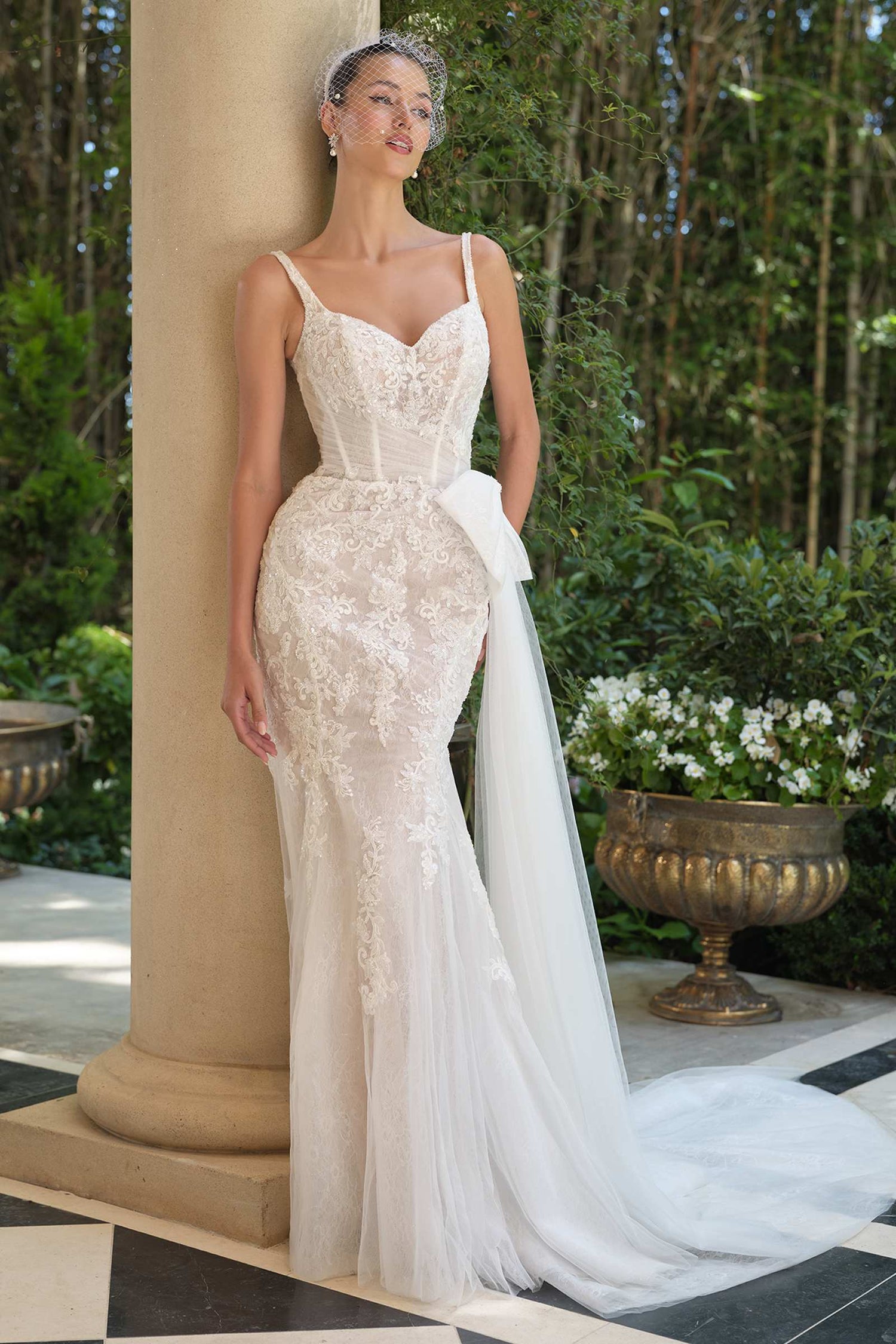 Andrea &amp; Leo WL068 Fitted Sweetheart Embroidered Lace Mermaid Dress
