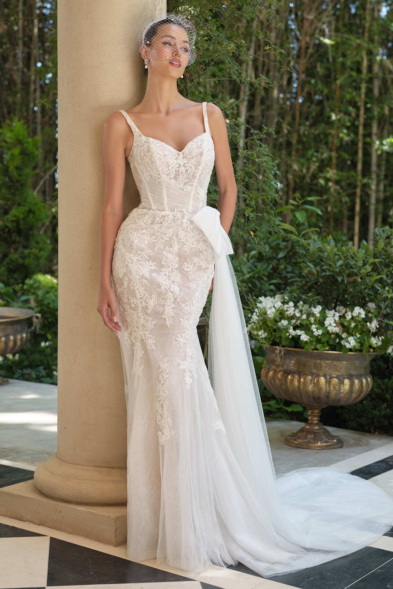 Andrea &amp; Leo WL068 Fitted Sweetheart Embroidered Lace Mermaid Dress