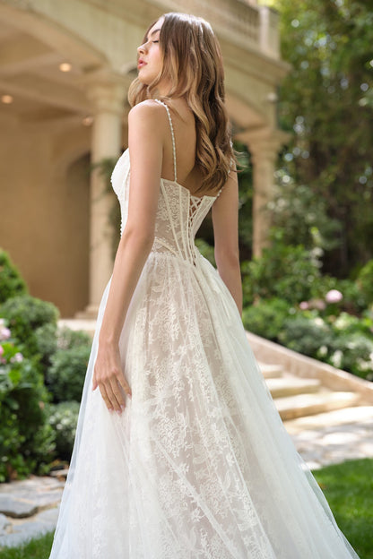 Andrea &amp; Leo WL069 Off White/Nude A-Line Scoop Neckline Lace Wedding Dress