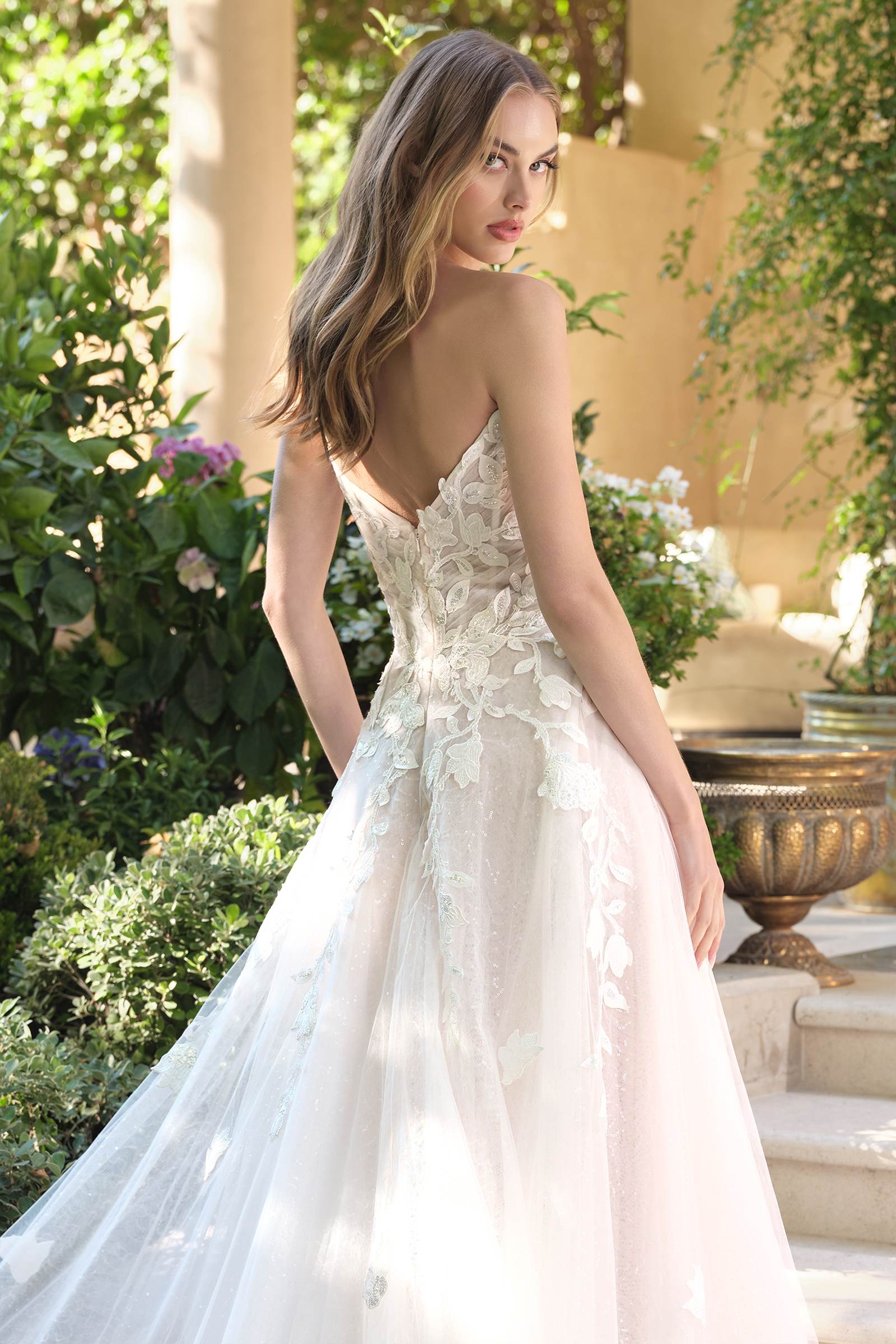 Andrea &amp; Leo WL070 A-Line Strapless Illusion Plunge Neck Wedding Dress