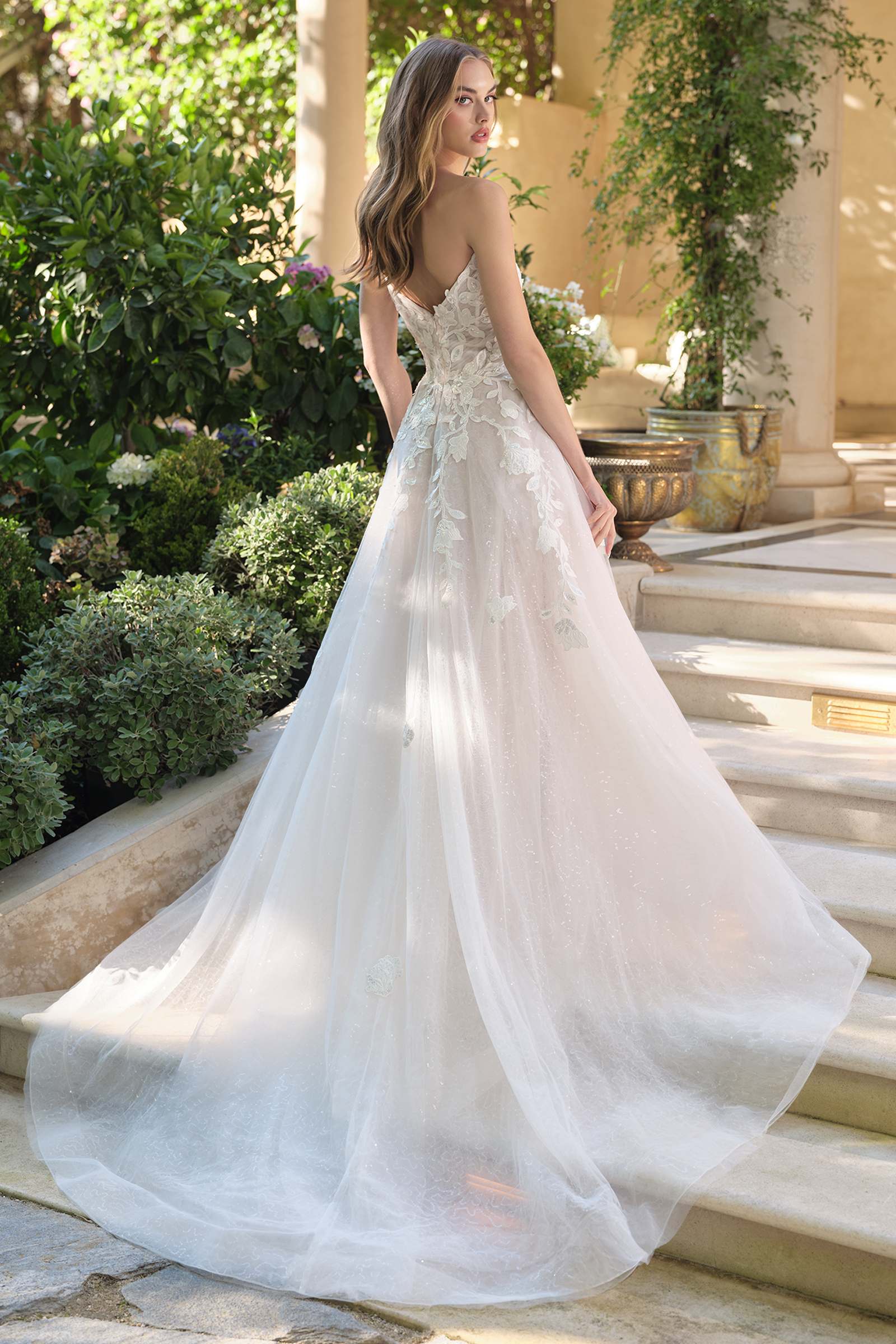 Andrea &amp; Leo WL070 A-Line Strapless Illusion Plunge Neck Wedding Dress
