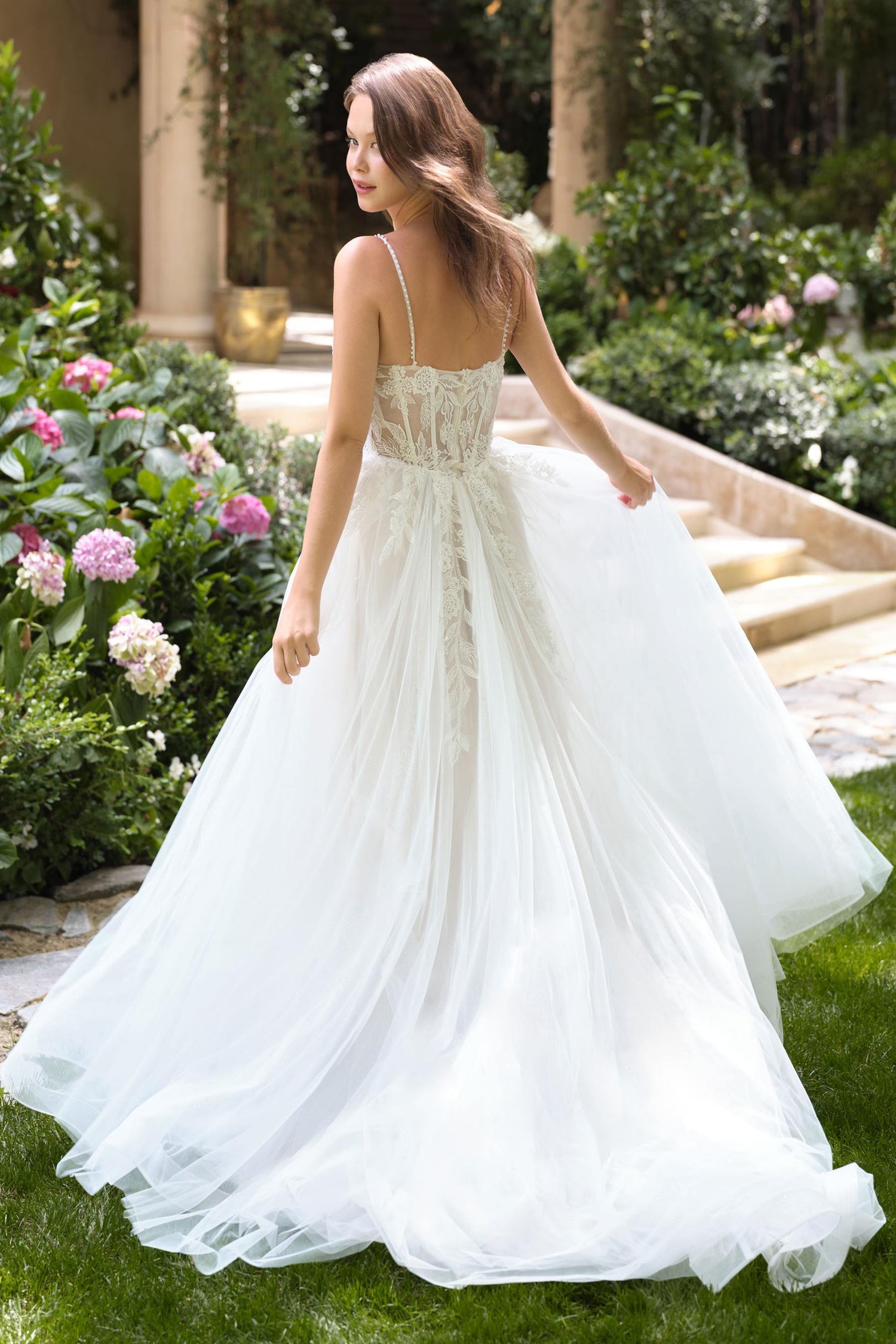 Andrea &amp; Leo WL087 Lace Applique Spaghetti Strap A-Line Wedding Gown
