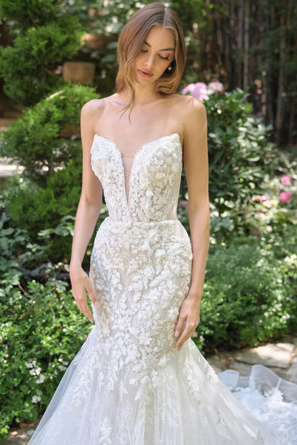 Andrea &amp; Leo WL088 Fitted Mermaid Bridal Gown Strapless Layered Tulle