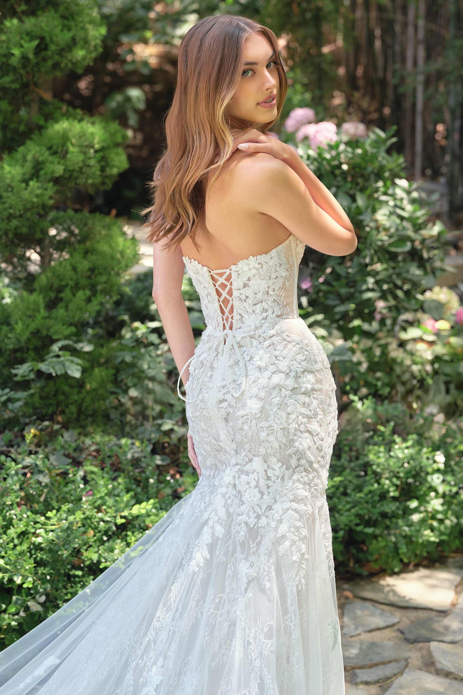 Andrea &amp; Leo WL088 Fitted Mermaid Bridal Gown Strapless Layered Tulle