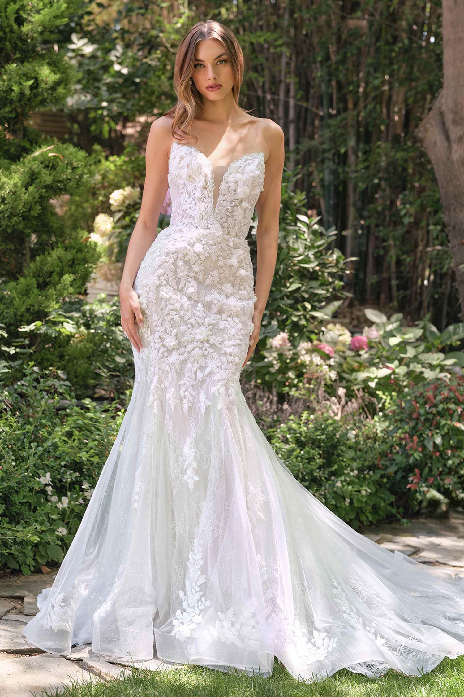 Andrea &amp; Leo WL088 Fitted Mermaid Bridal Gown Strapless Layered Tulle