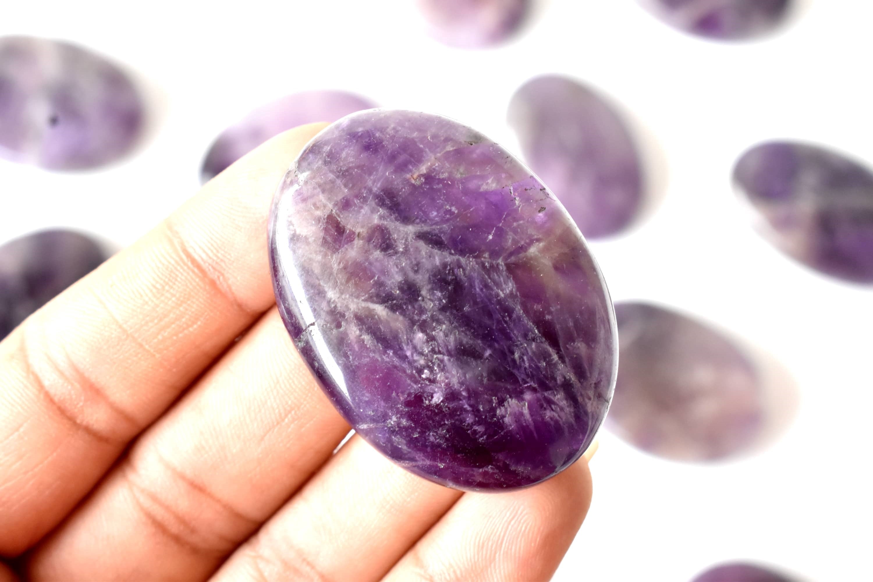 Amethyst Worry Pocket Stones  DestGlow